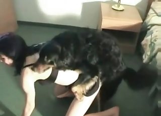Tight snatch fucked hard by a trained beast