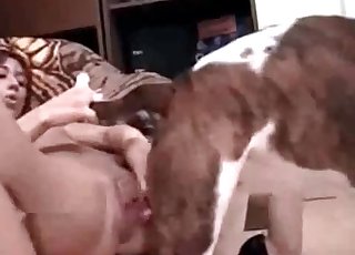 Lusty hottie fucked hard by her doggy