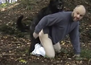 Dude fucked by his dog from behind
