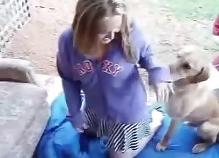 Wife fucks with her dog in front hubby