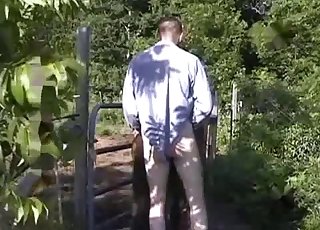 Thirsty zoophile finds an animal to fuck