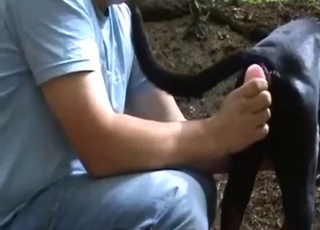 Anal-crazed dude is happy to finger his dog