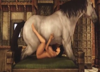 Blonde with a tight hole gets horse-fucked