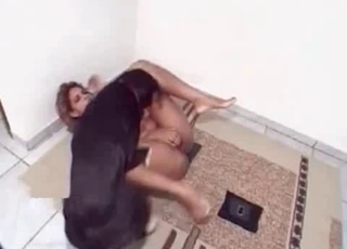 The tight wet pussy of this girl gets banged by a doggie