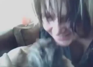 Build-up and sexy action with a dog, all knotty