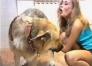 Doggy is getting a very nice handjob