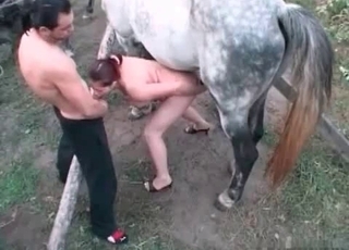 Latina with red hair is definitely enjoying the penis of this stallion