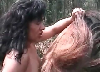 Wild oral sex with a sweet horse