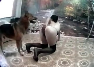 Naughtiest dog and skinny slender zoophile