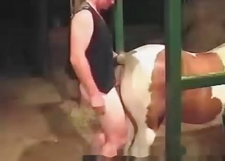 Farmer checks out his brute
