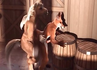 3D fox boinks with a stallion