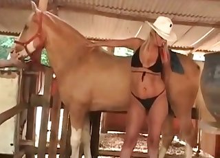 Jockey takes care of her animal