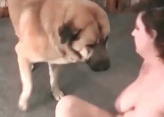 Hairy big mutt is enjoying zoophilia