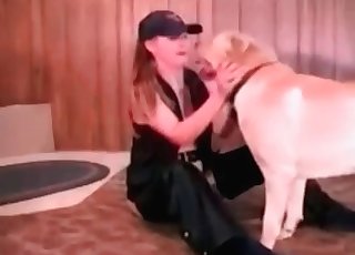 Nice dog fucks her small coochie