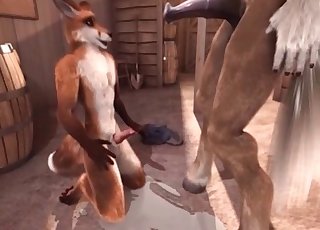 3D fox making love to a stallion
