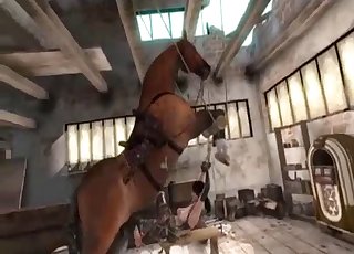 Horse fucks Quiet from MGS, 3D bestiality