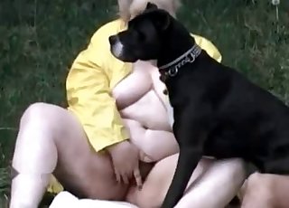 Small black dog fucked a fat slut zoofil