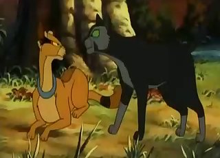 Two sexy cats are fucking hard in cartoon