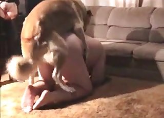 Fat MILF seducing her naughty dog