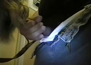 Sweet doggy forced to suck a dick
